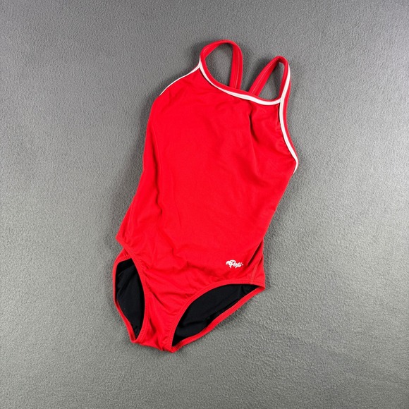 Vintage Dolfin Swimsuit S Baywatch One Piece Red Life Guard Pamela‎ Anderson - Picture 2 of 7